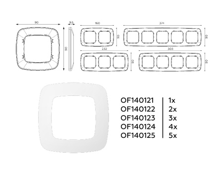 Рамка пятиместная Ambrella Volt Ecta OF140125