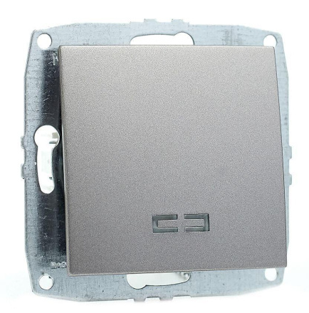 Выключатель одноклавишный с подсветкой Mono Electric Despina-Larissa 10А 250В антрацит 500-002425-101