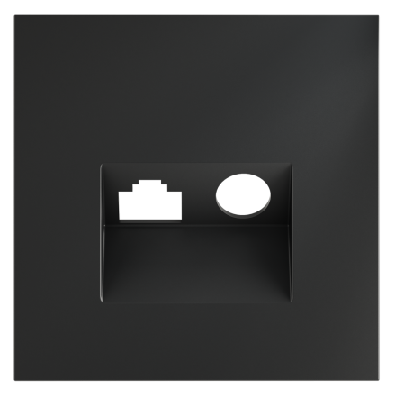 Накладка для розетки TV+RJ45 кат. 6 Voltum S70 (графит) VLS002707