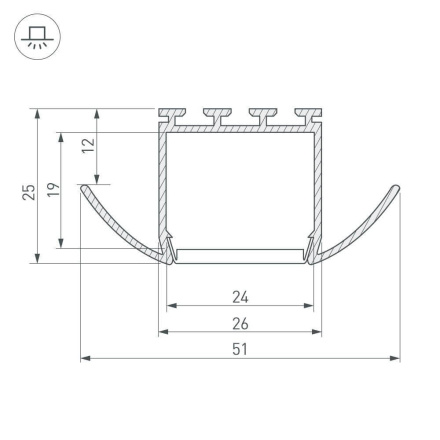 Профиль Arlight PLS-LOCK-H25-FA-2000 ANOD 016444