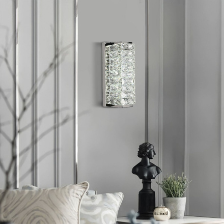 Настенный светильник Eurosvet Blitz 40259 LED хром/ прозрачный хрусталь Strotskis a065321