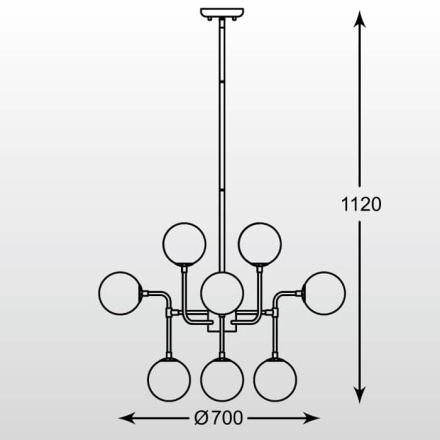 Подвесная люстра Zumaline RIANO P0454-12C-SDGF