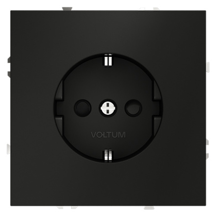 Розетка со шторками Voltum S70 VLS040208 (черный матовый)