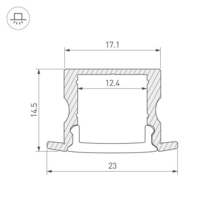 Алюминиевый профиль Arlight ARH-Line-2315-F-2000 Anod 036327