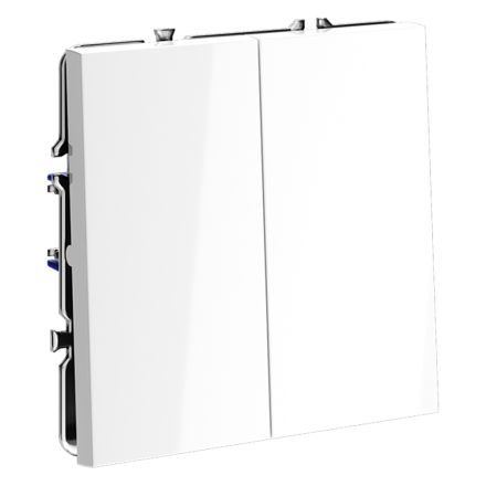 Проходной переключатель двухклавишный Voltum S70 VLS020301 (белый глянцевый)