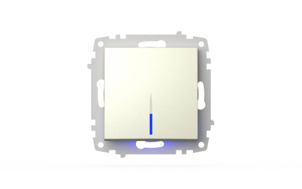 Выключатель одноклавишный с подсветкой ELBI Zena Vega 609-010300-201