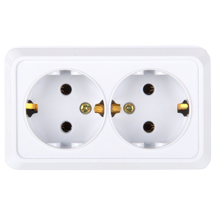 Розетка двойная 2П+3 General Альфа 477009