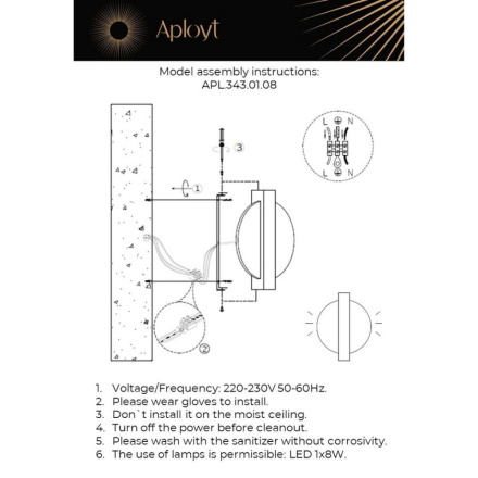 Настенный светильник Aployt Abeliya APL.343.01.08