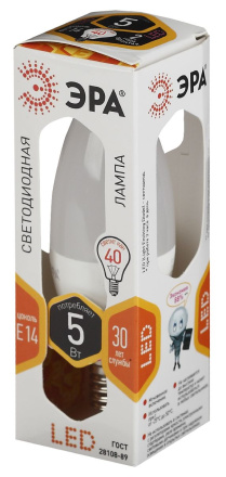 Лампа светодиодная Эра E14 5W 2700K LED B35-5W-827-E14 Б0018871