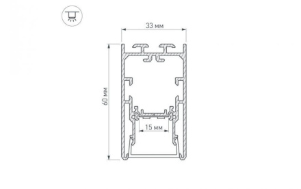 Профиль с экраном Arlight S2-LINE-3360-2500 ANOD+OPAL 021171