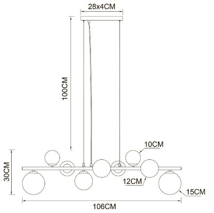 Подвесная люстра Arte Lamp Gemini A2243SP-9PB