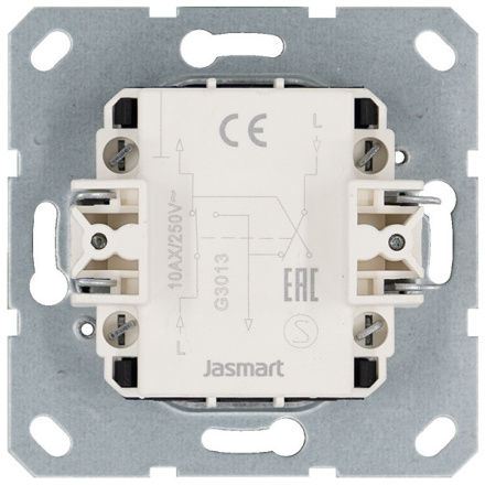 Выключатель одноклавишный перекрестный 10A 250V с накладкой, цвет Тауп Jasmart G3013T