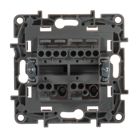 Переключатель двухклавишный Legrand Etika 10A 250V алюминий 672412