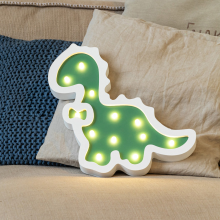 Светодиодный ночник Apeyron Динозавр теплый белый 2хААА МДФ 12-172