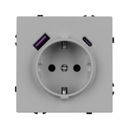 Механизм розетки Arlight с USB зарядкой SCT-NOBE-MUAC-SFPL-IS (230V, 16A) 059445