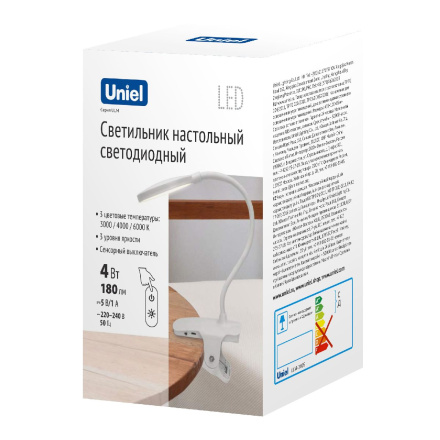Настольная лампа Uniel ULM-D605 4W/3000-6000K/DIM WHITE UL-00010742