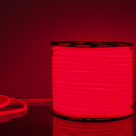 Светодиодный гибкий неон Elektrostandard 220V 9,6W 144Led 2835 IP67 круглый красный, 50 м 4690389134715