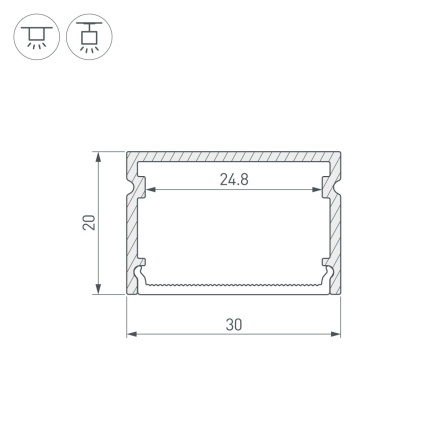 Профиль Arlight LINE-3020-3000 ANOD (Алюминий) 062250