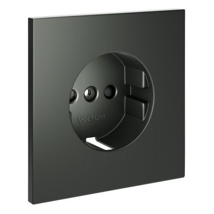 Накладка для розетки с заземлением и защитными шторками Voltum S70 (титан) VLS000706