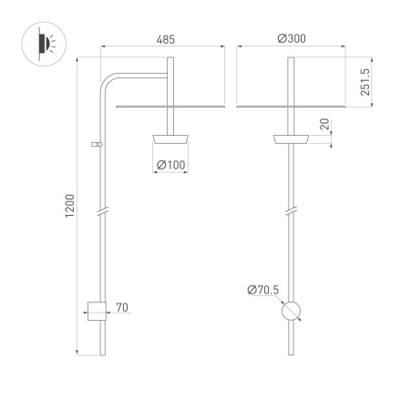 Бра Arlight SP-CAMPANA-WALL-L1200-9W Warm3000 (BK, 130 deg, 230V) (IP20 Металл) 059599