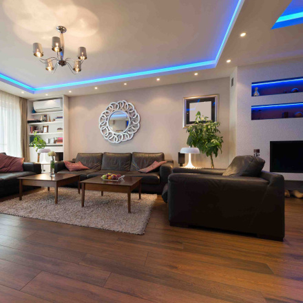 Светодиодная лента Apeyron 12В СТ 4,8Вт/м smd3528, 60д/м IP67 (НАНО) 5м синяя 00-84