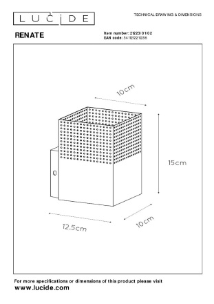 Настенный светильник Lucide Renate 21223/01/02