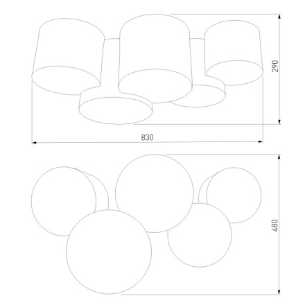 Потолочная люстра TK Lighting 6593 Mona Nature