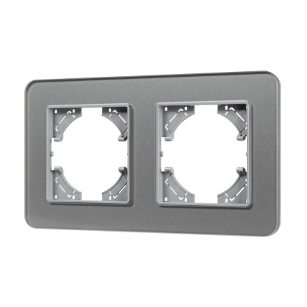 Рамка на 2 поста стеклянная Arlight FRM-OMALI-SFGS-2-GR 049710