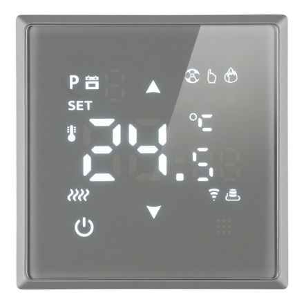 Терморегулятор Wi-Fi (механизм) Stekker Эмили RSW00-5119-10 платиново-серый soft touch 50378