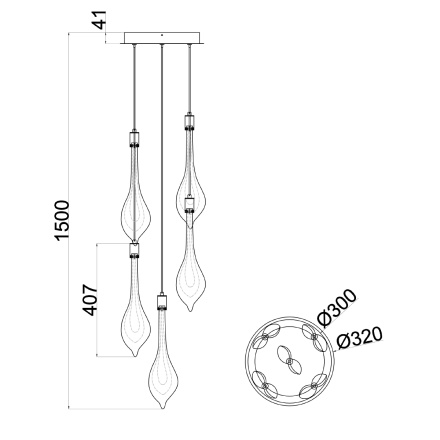 Подвесной светильник Delight Collection P98066-5 antique brass