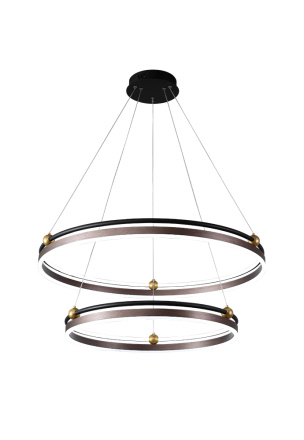 Подвесной светодиодный светильник Crystal Lux FERNANDO SP123W LED D600+800 COFFEE/BLACK