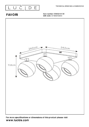 Спот Lucide Favori 09932/04/30