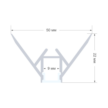 Профиль под штукатурку Apeyron ширина ленты до 9мм (рассеиватель, заглушки - 2шт) 08-45