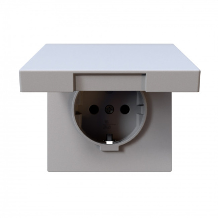 Розетка SCHUKO с крышкой и защитными шторками 16A 250V 2P+T, цвет Белый матовый (soft touch) Jasmart FD5505PWM