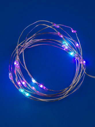 Светодиодная гирлянда Uniel Роса (UL-00007247) разноцветный ULD-S0200-020/DTB/3AA/RC RGB IP20 Dew