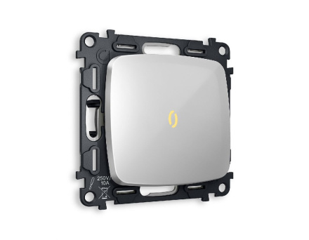 Комплект механизма 1-кл проходного выключателя с подсветкой Ambrella Volt Omega MO402030