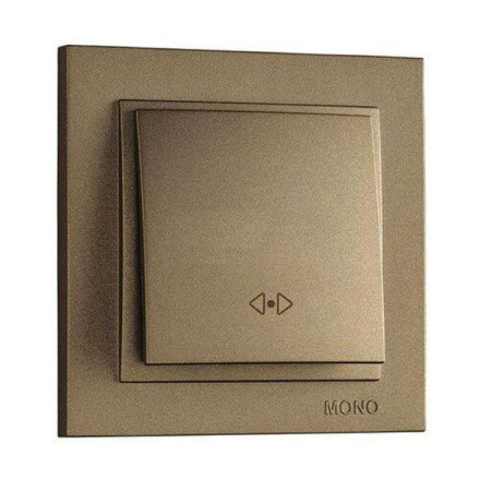 Выключатель одноклавишный перекресный Mono Electric Despina 10А 250В бронза 102-232325-112