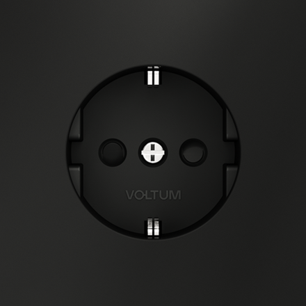 Розетка со шторками Voltum S70 VLS040208 (черный матовый)
