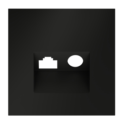 Накладка для розетки TV+RJ45 кат. 6 Voltum S70 (черный матовый) VLS002708