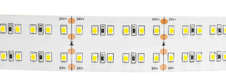 Светодиодная лента Apeyron 24В ПРО 42Вт/м smd2835 240д/м IP20 4200Лм/м 5м 3000К 00-306