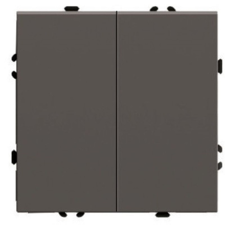 Выключатель 2-клавишный (механизм) Stekker Эмили 250В 10А RSW10-5104-09 антрацит soft touch 49918