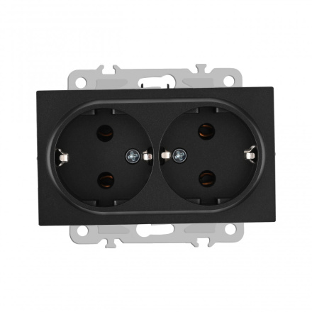 Розетка двойная с заземлением Arte Milano 206.40-2.black