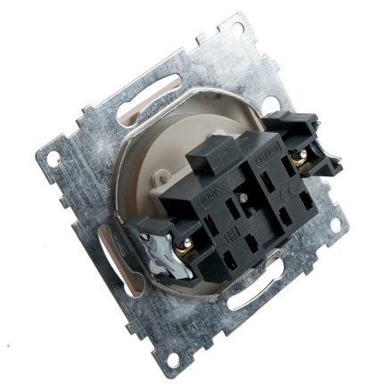 Розетка 1-местная б/з с защитной шторкой Stekker Катрин 39595