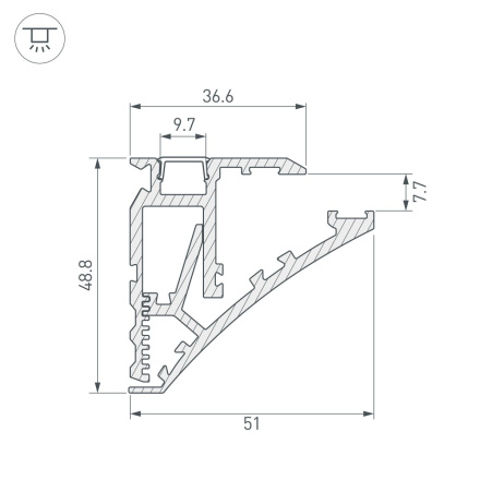 Профиль Arlight SHELF-600-2000 ANOD (Алюминий) 060498