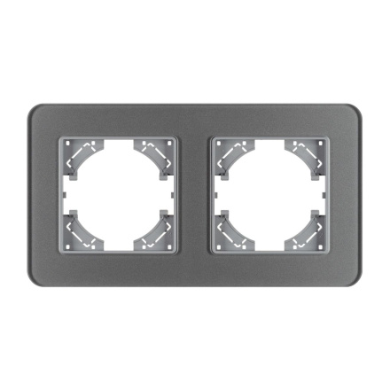 Рамка на 2 поста стеклянная Arlight FRM-OMALI-GS-2-GR 049694