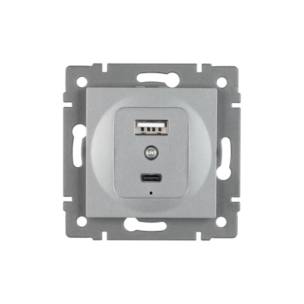 Механизм USB розетки Arlight SCT-MUAC-PL-GR-V (5V, 3A, QC4) 049840