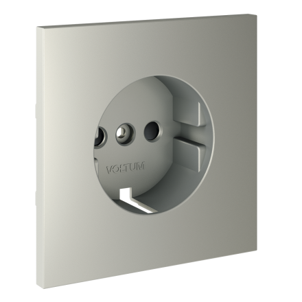 Накладка для розетки с заземлением и защитными шторками Voltum S70 (сталь) VLS000705