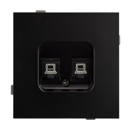 Механизм компьютерной розетки двойной Arlight SCT-TENDO-MPC2-PL-BK (RJ-45, CAT6) 054101