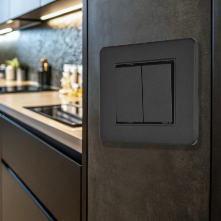 Выключатель двухклавишный Arte Milano SET16-1-30-2 black