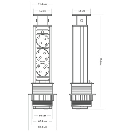 Блок розеток 105S Mebax 00-00000835